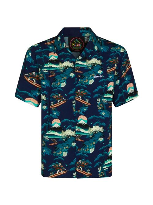 Camicia uomo manica corta con fantasia all-over MAUNA KEA | MKU142BN
